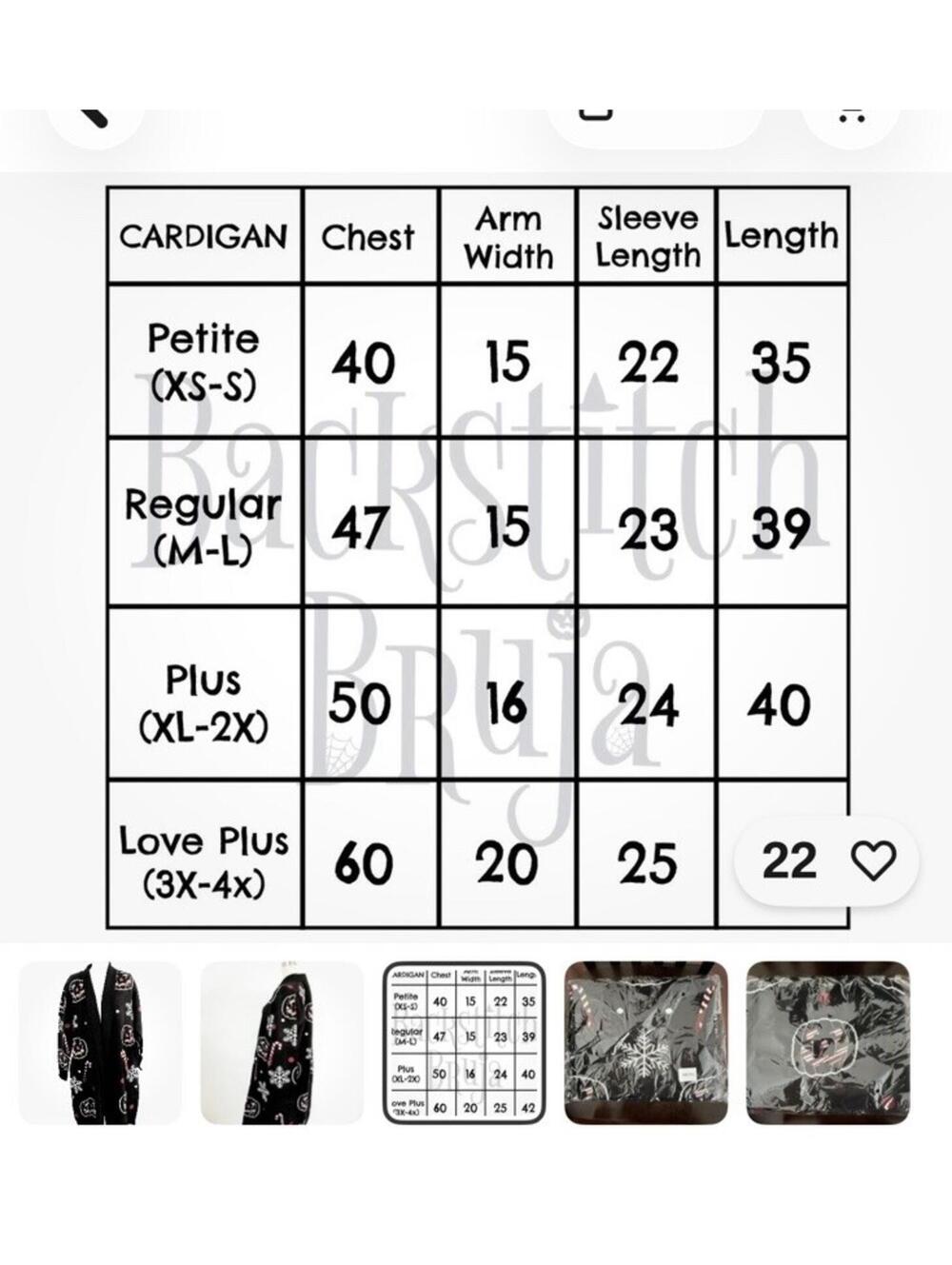 Backstitch Bruja Hexmas Cardigan Regular M/L Side Pockets Acrylic Knit - Picture 8 of 8
